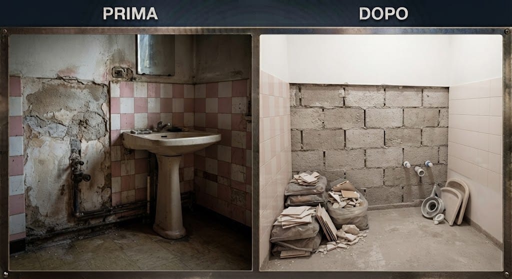 Bagno demolito e sgomberato — Verona